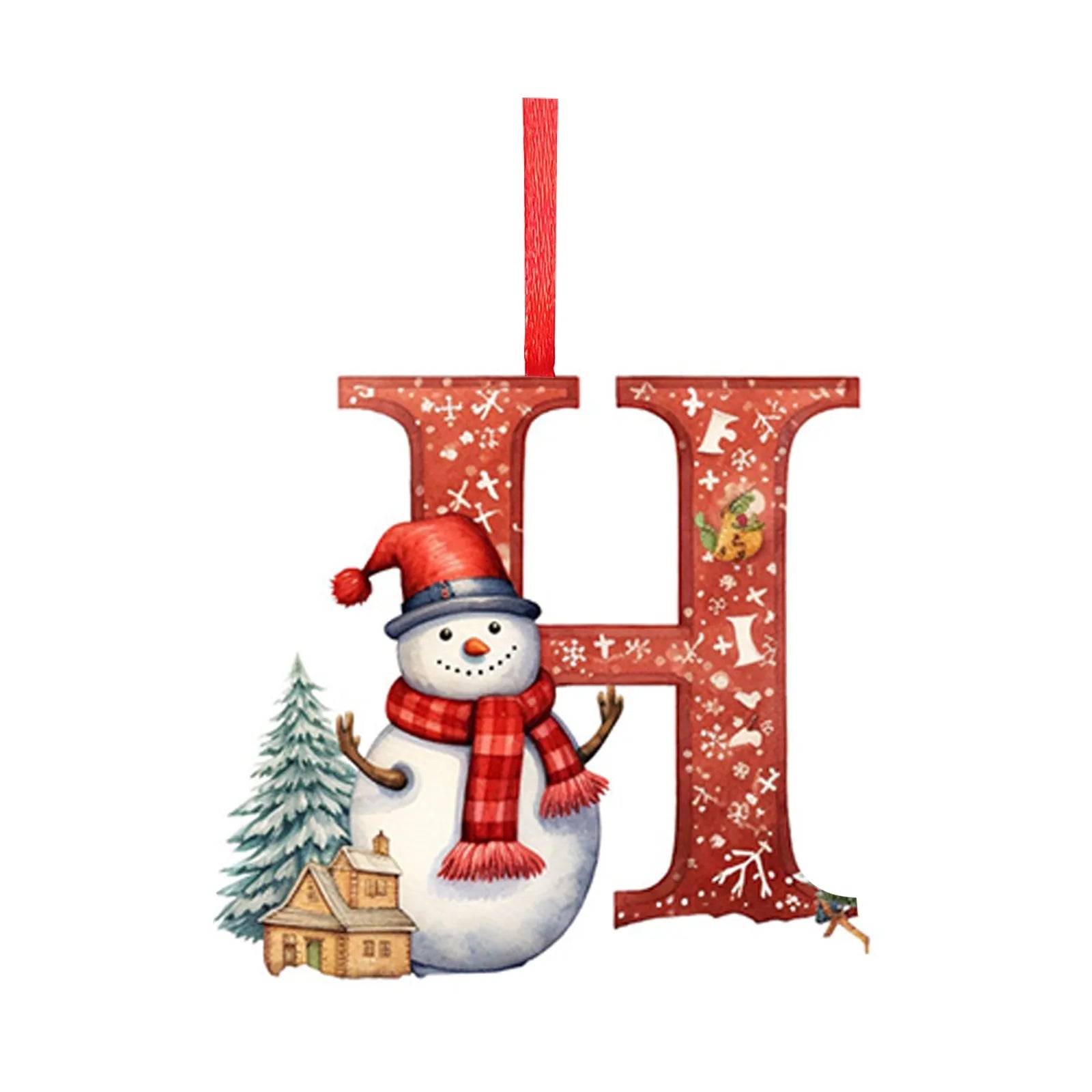 New Christmas Tree Decoration 2D Letter Pendant Acrylic 26 Letter Pendant Hanging Christmas Tree Ornament Accessories navidad - YourGiftIdeasUK