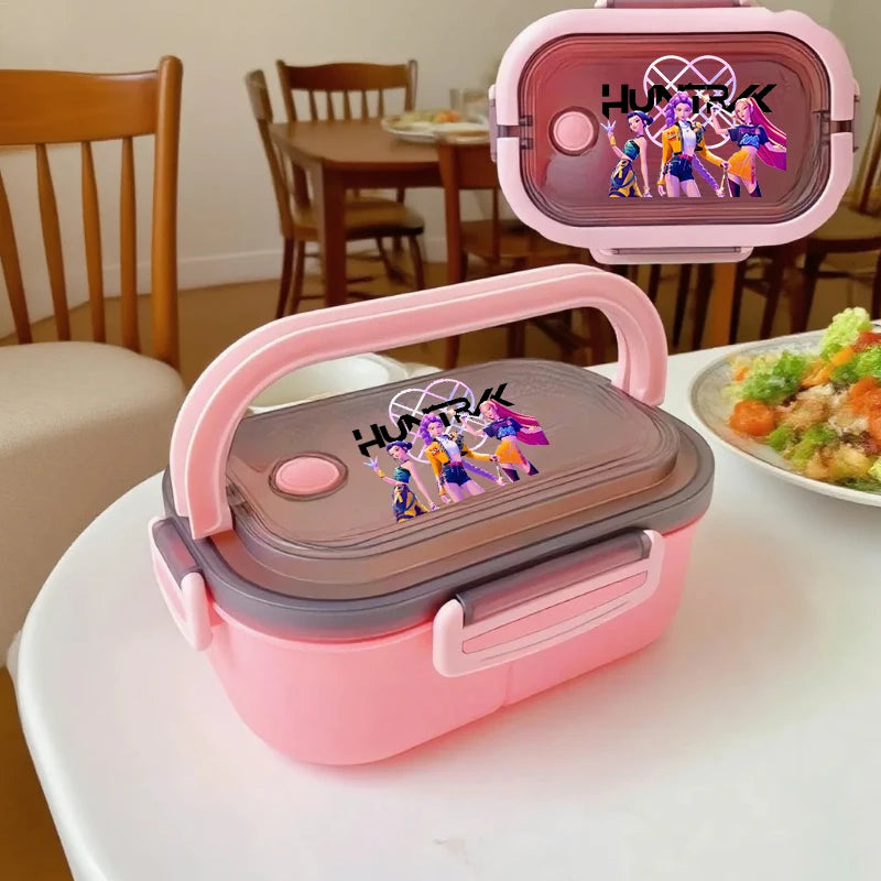KPop Demon Hunters Portable Bento Lunch Boxs Girl Boy Compartment Fruit Food Boxs Microwave Lunch Box Picnic Fresh Box Gift - YourGiftIdeasUK