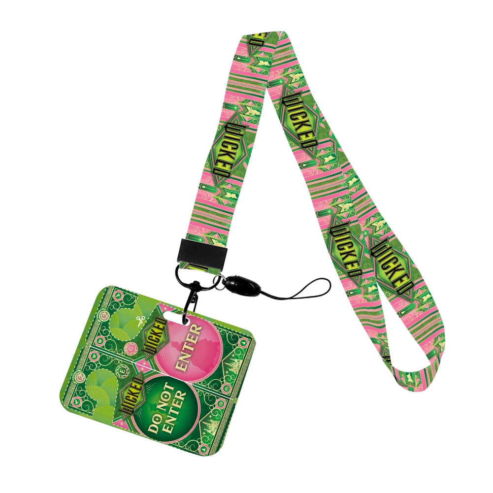 Wicked Glinda and Elphaba Women Lanyards ID Badge Holder Strap Work Card Bus Access Card Holder Keychains Accessories - YourGiftIdeasUK