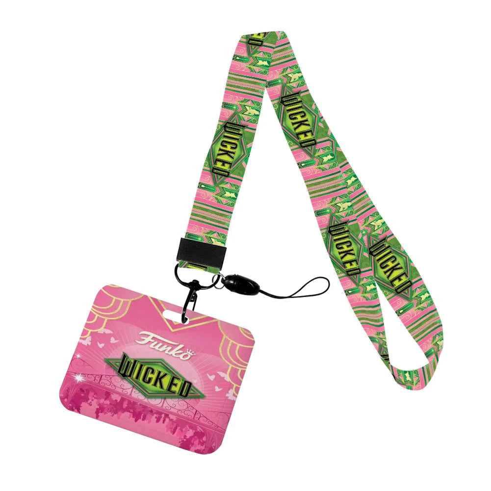 Wicked Glinda and Elphaba Women Lanyards ID Badge Holder Strap Work Card Bus Access Card Holder Keychains Accessories