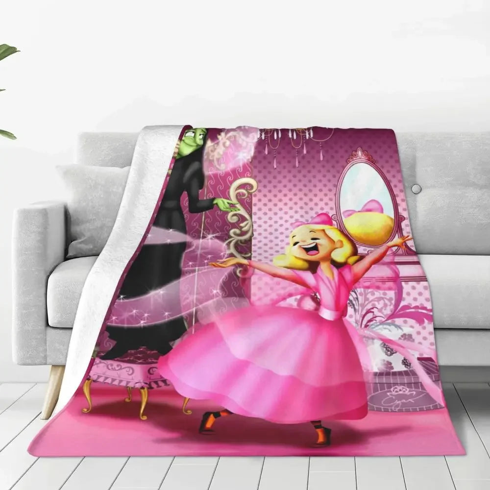 Soft Blanket Travel Wicked Elphaba & Glinda Tonal Throw Blanket Magic Movie Flannel Bedspread For Bedroom Aesthetic Bed Cover - YourGiftIdeasUK