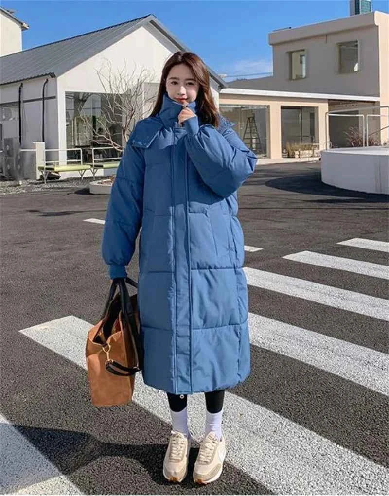 2024 New Winter Women Jacket Warm Parkas Female Thicken Puffer Coat Cotton Padded Parka Long Hooded Outwear Loose Women Snow Jac