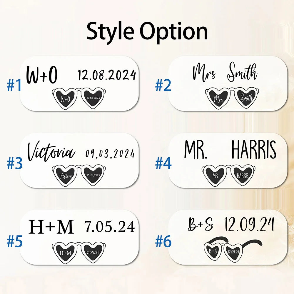Personalized Heart Shaped Sunglasses Bridal Shower Party Favors Photo Props Customized Team Bride Heart Sunglasses Bride Tribe