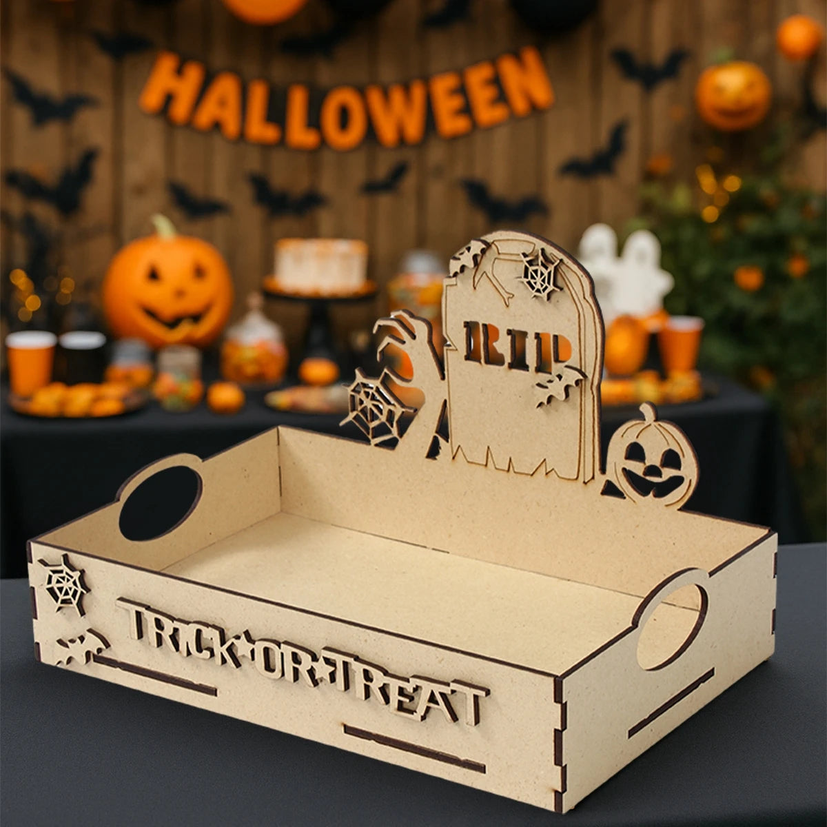 Halloween Wooden Candy Tray - YourGiftIdeasUK