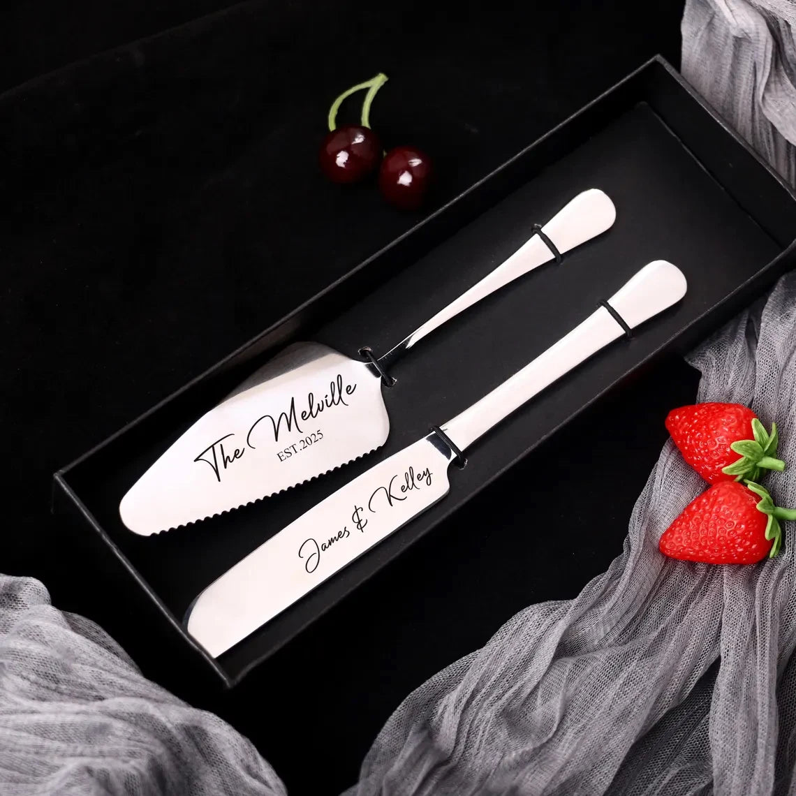 1Set Personalised Cake Knife Shovel Custom Wedding Gift Gold/Silver Cutting Server Set Engraved Birthday Party Cake Dinner Decor - YourGiftIdeasUK