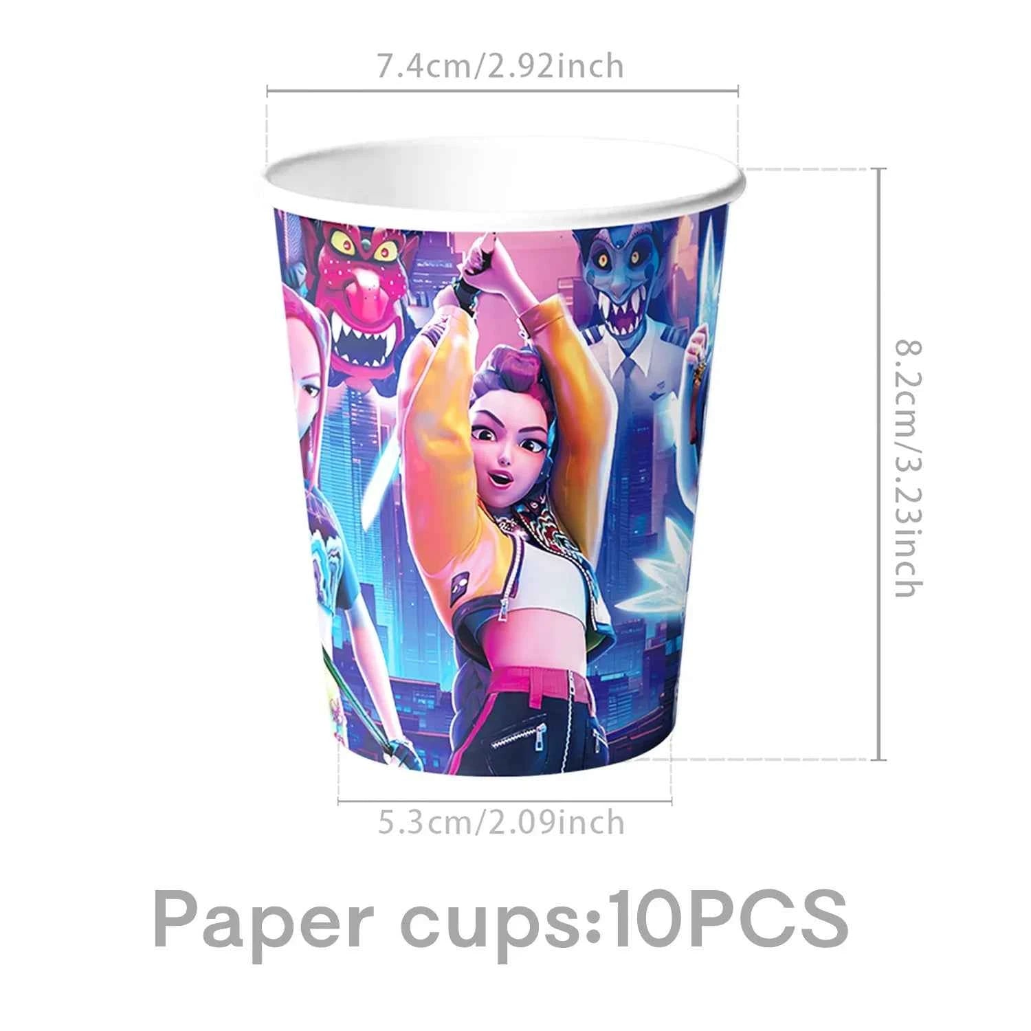 k pop demon hunters Theme Birthday Party Decorations Tableware Cup Plate  Gift bag paper Straw for Girls Baby Shower Supplies
