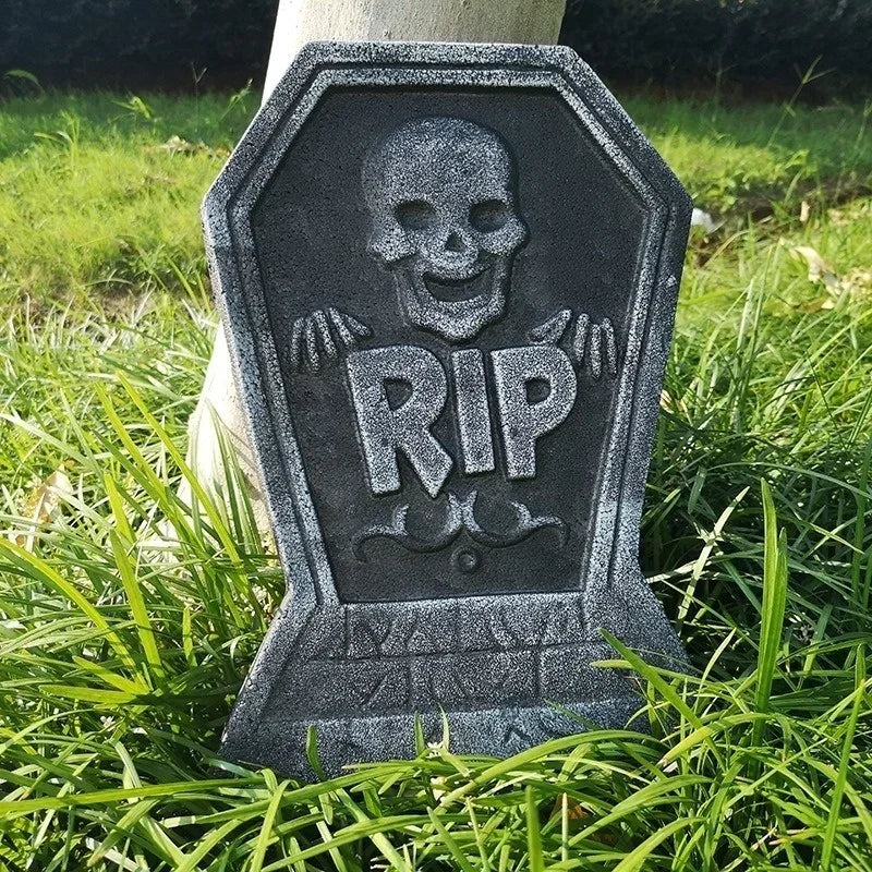 Halloween Foam Tombstone Decoration Haunted House RIP Stone Grisly Props Party Decor Skeleton Tombstone Yard Decoration - YourGiftIdeasUK