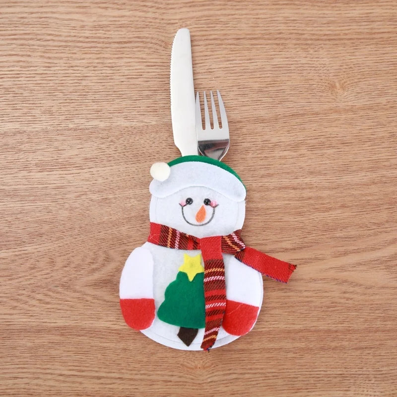 2025 Christmas Cutlery Holder Santa Claus Snowman Tableware Decoration Home Party Supplies Christmas Hat Deco Gift Bags Ornament - YourGiftIdeasUK
