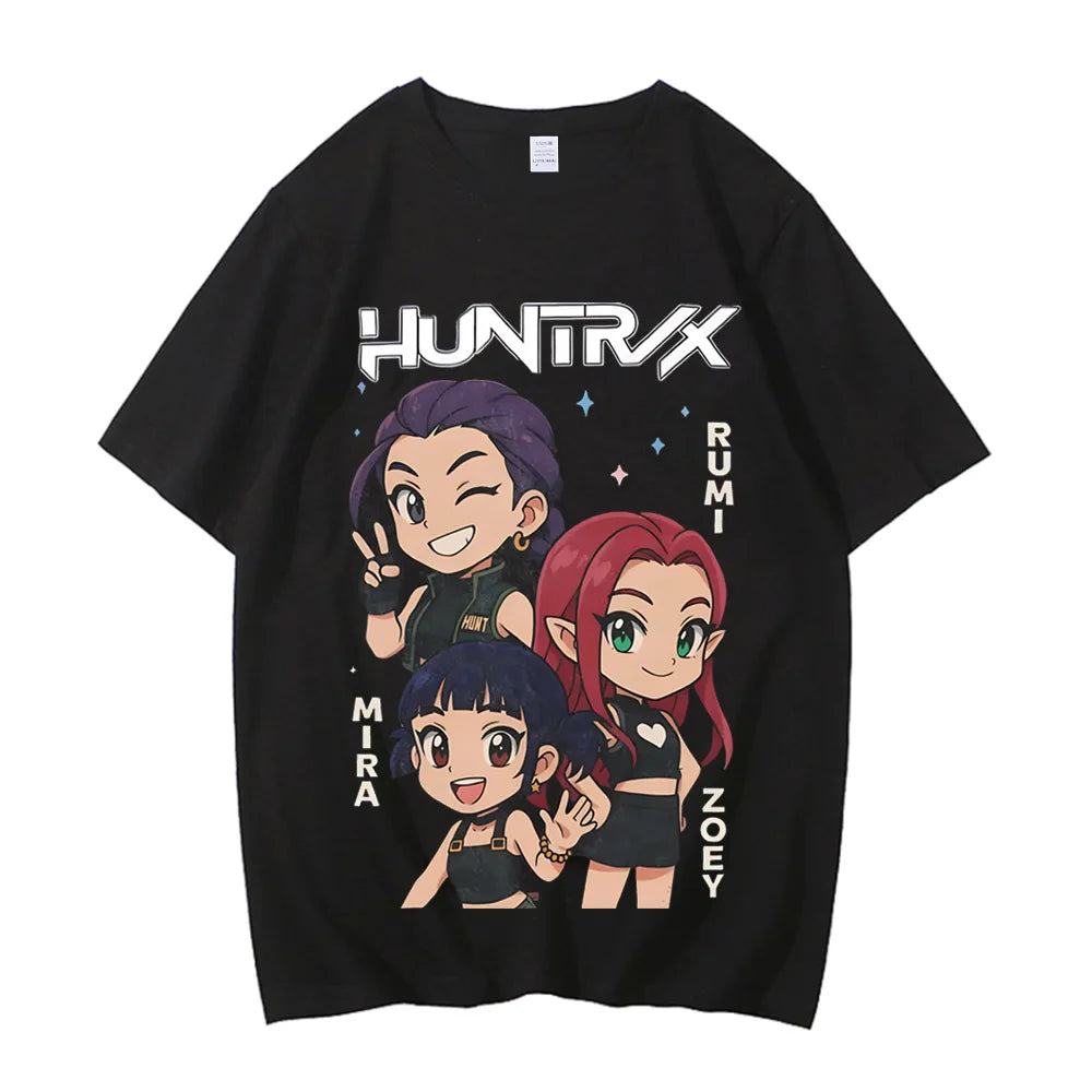 2025 Hot Cartoon KPop Demon Hunters Tiger T-shirt Harajuku O-neck Casual Shirt High Quality T Shirt Y2k Streetwea