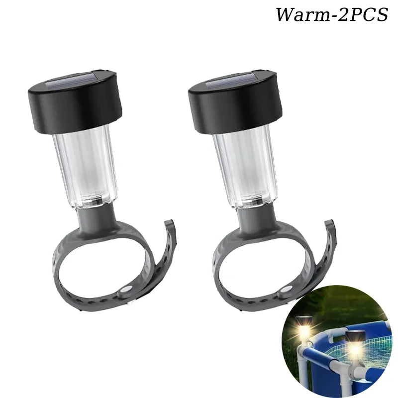 1/2/4/6/8/10PCS Solar Pool Light Frame on the ground for swimming pool outdoor pool fence decorative accessories Waterproof LED