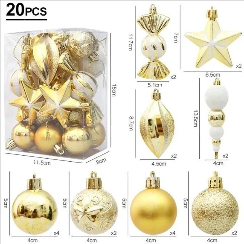 20/29pcs Christmas Ball Decoration Hanging Christmas Tree Pendant Ornaments For Home Gifts Accessories