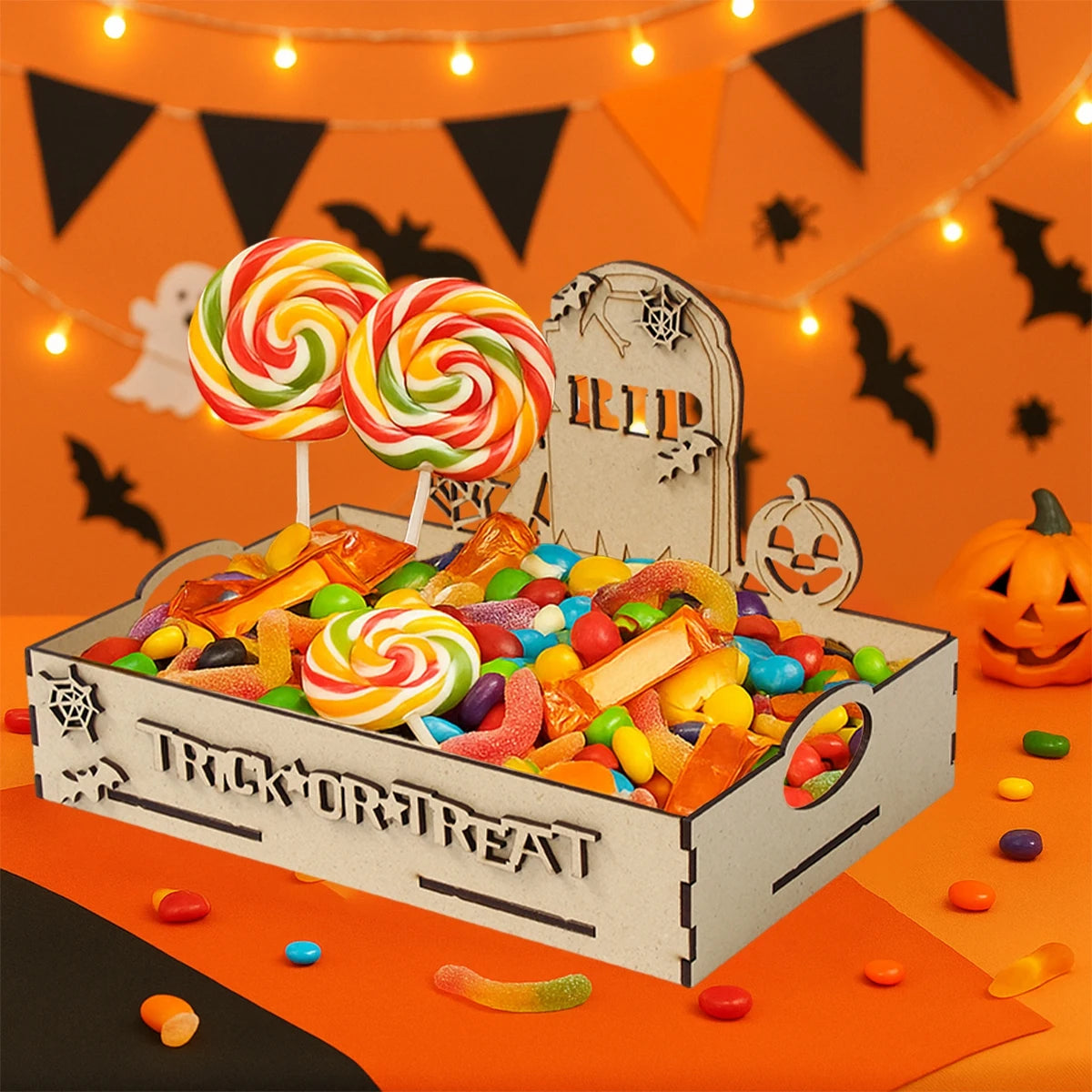 Halloween Wooden Candy Tray - YourGiftIdeasUK