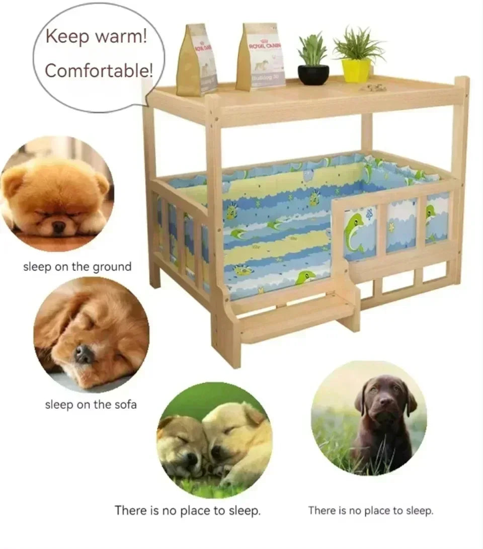 Simplicity Wooden Dog Bed Can Be Used As Bedside Table - YourGiftIdeasUK
