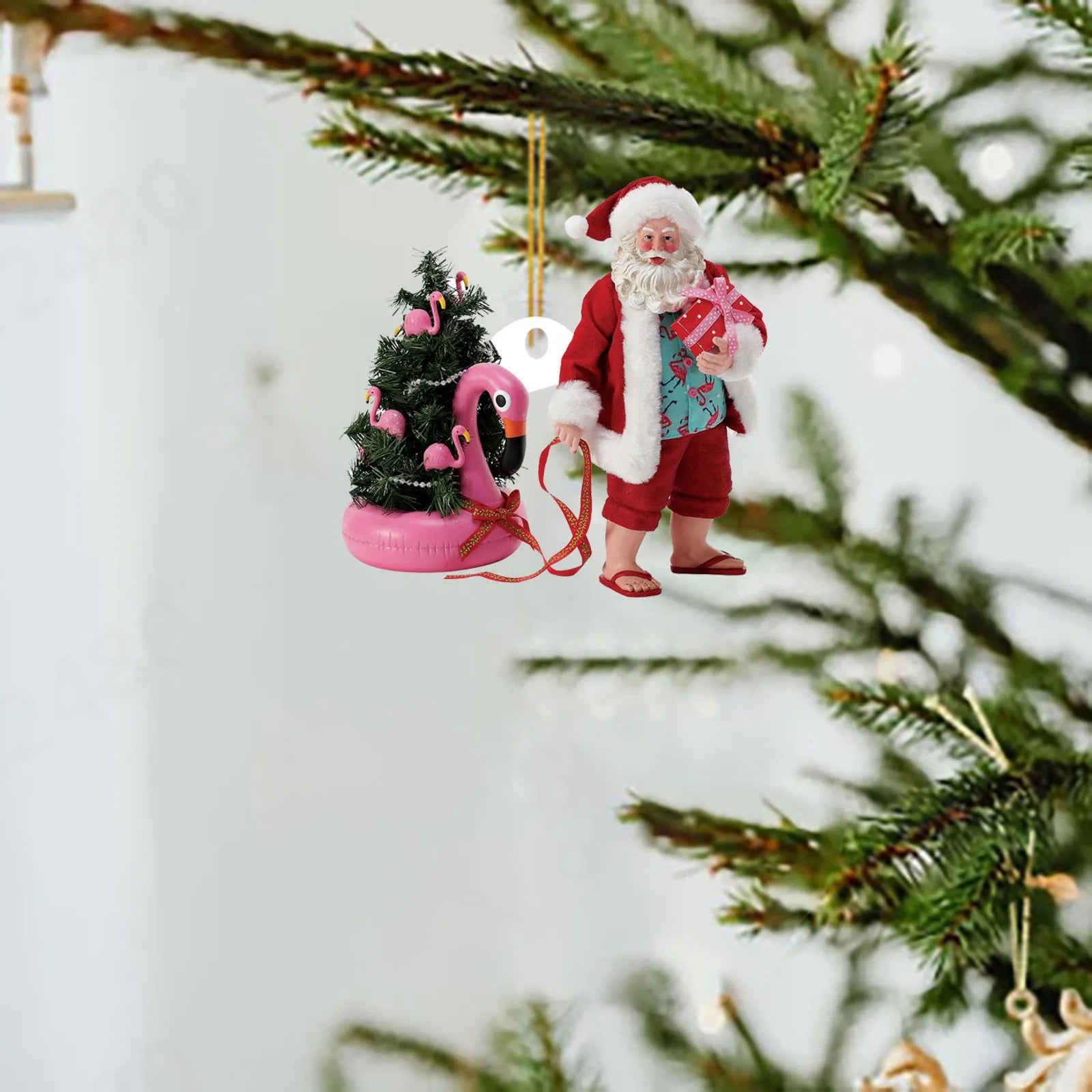 Christmas Tree Decor Pendant 2D Acrylic Santa Claus's Daily Life Home Holiday Pendant Christmas Ornaments Navidad New Year 2025 - YourGiftIdeasUK