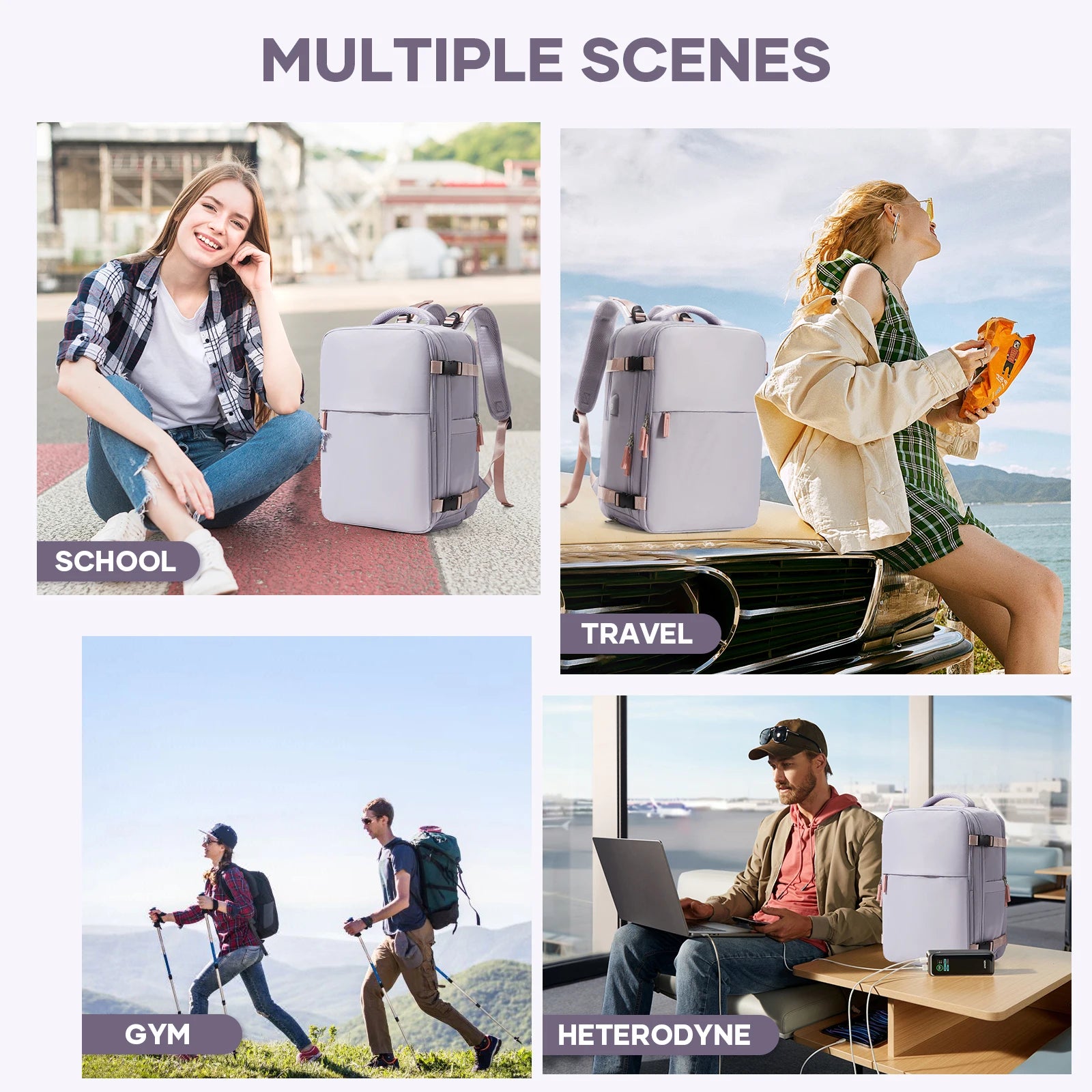 Airplane Cabin Luggage Wizzair 40x30x20 Vacuum Compression Backpack for Travel Hiking, Women Laptop Backpack  Vacuum Storage Bag