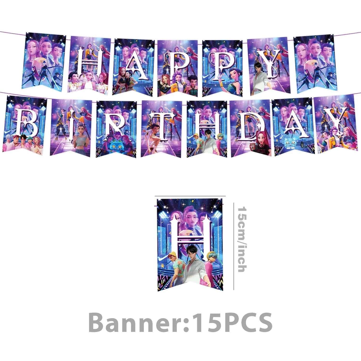 k pop demon hunters Theme Birthday Party Decorations Tableware Cup Plate  Gift bag paper Straw for Girls Baby Shower Supplies