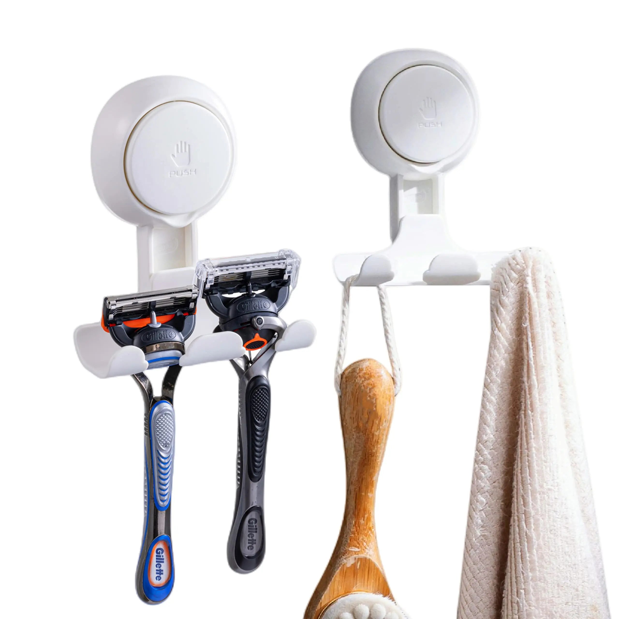 TAILI Shower Razor Hooks for Bathroom Kitchen Shower Hooks Suction Cup Hook Powerful Vacuum Suction Hooks Removable and Reusable