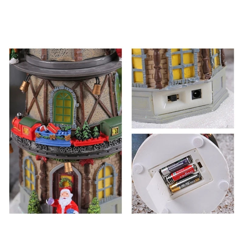 Delicate Christmas Music Box House Figurine with Led Light - YourGiftIdeasUK