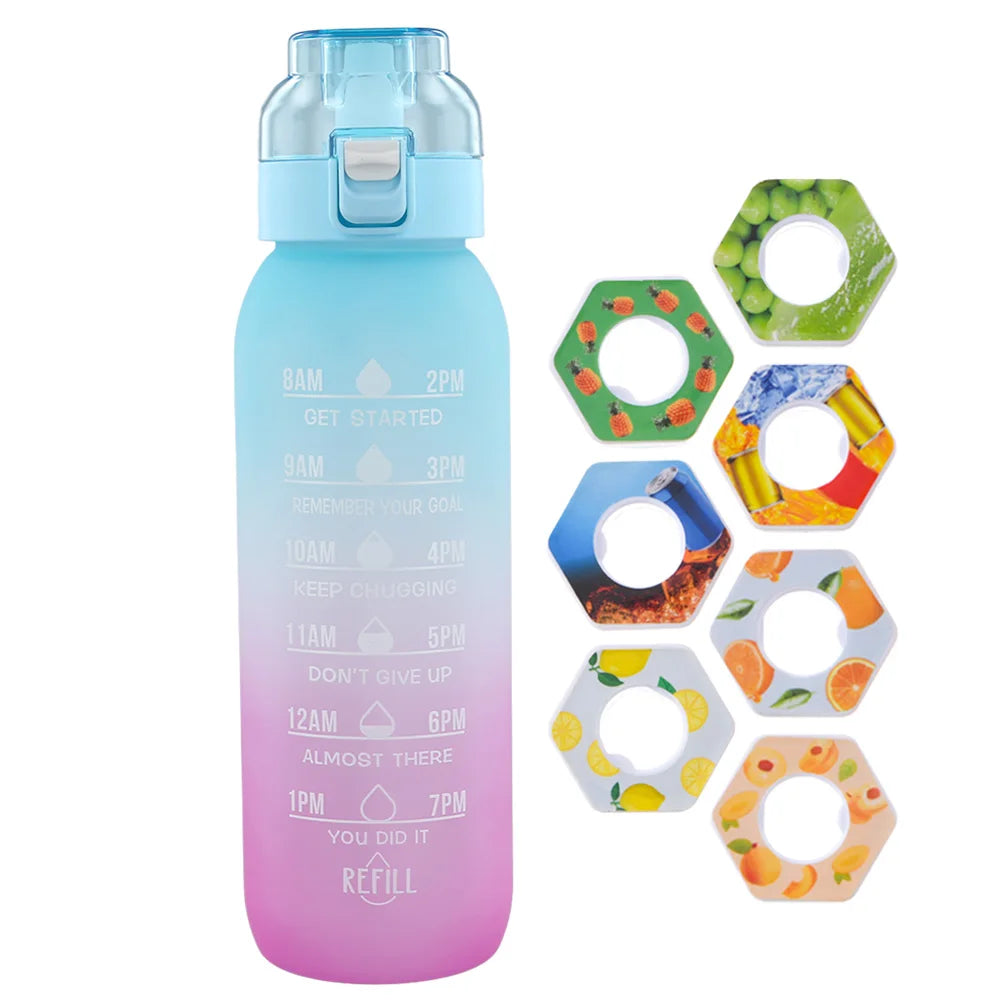 1000ML Fragrance Smelling Water Bottle with 1/7 Flavor Pod Air Water Up Bottle Scented Drinking Cup for Travel Climbing Hiking - YourGiftIdeasUK