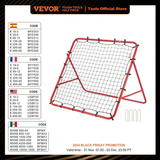 VEVOR Soccer Rebounder Rebound Net Portable Football Training Gifts Adjustable Angles Goal Net Aids & Equipment  Easy Set Up