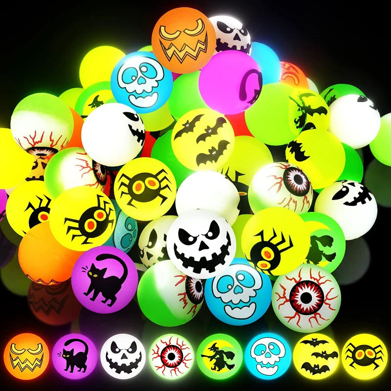 100-10Pcs Halloween Glow in The Dark Bouncing Balls - YourGiftIdeasUK