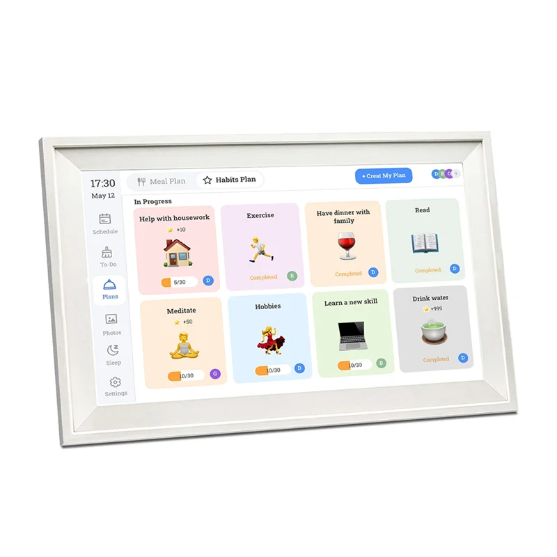 XB-15.6Inch WIFI Smart Digital Calendar Chore Chart HD Interactive Touchscreen Family Planner Hearth Digital Calenda