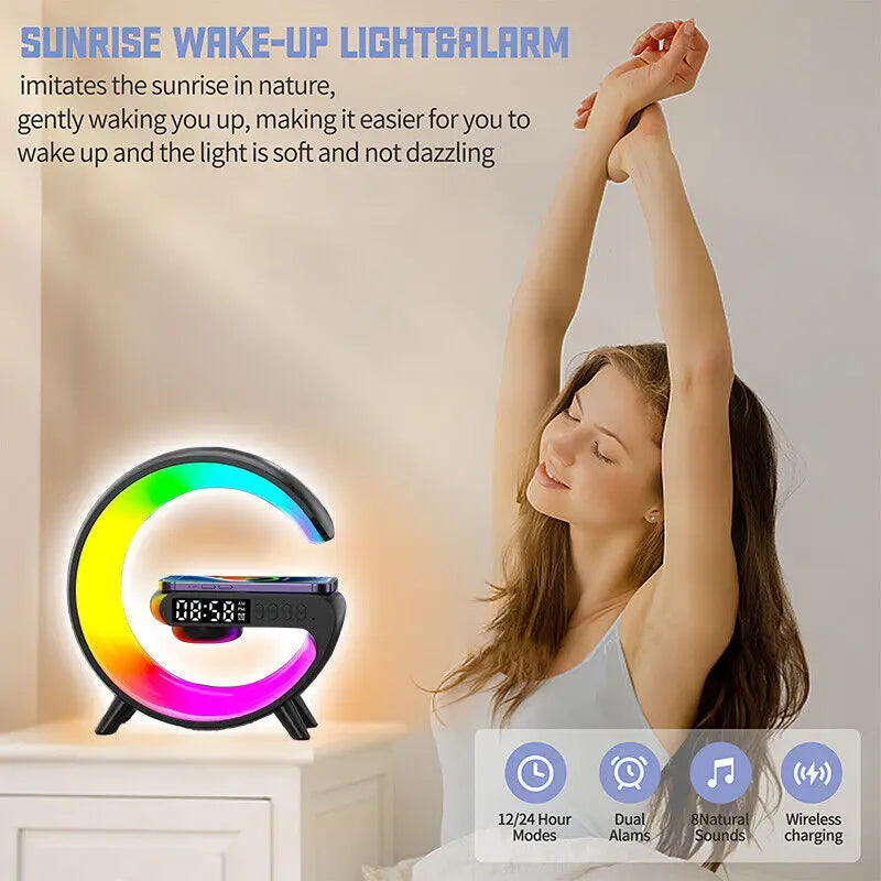 Smart G Lamp Bluetooth Speaker Wireless Charger RGB Alarm Clock Night Light 2025 - Your Gift Ideas