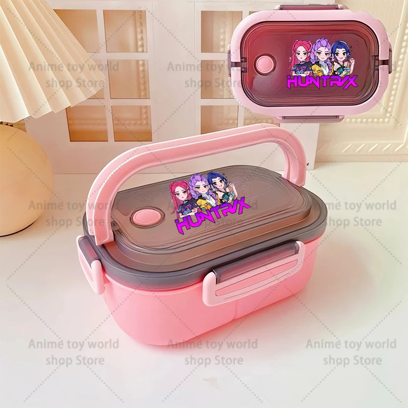KPop Demon Hunters Portable Bento Lunch Boxs Girl Boy Compartment Fruit Food Boxs Microwave Lunch Box Picnic Fresh Box Gift - YourGiftIdeasUK