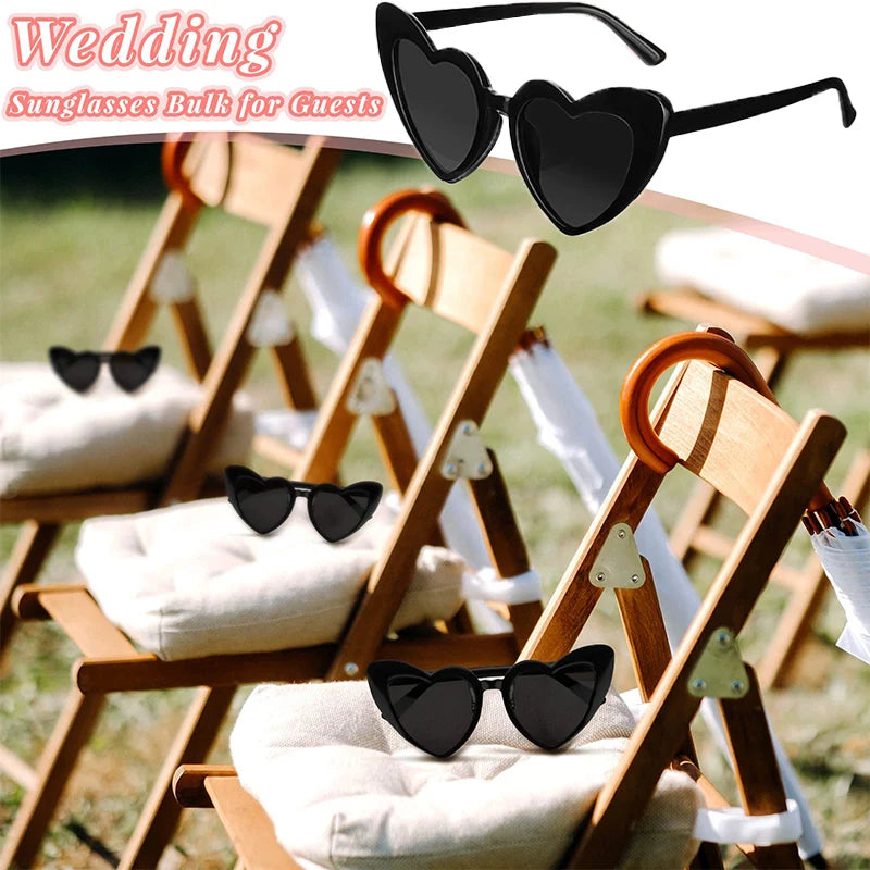 12-100Pairs Heart Sunglasses Bulk Wedding Party Favors for Guests Bachelorette Hen Party Fun Glasses Team Bride Bridesmaids Gift
