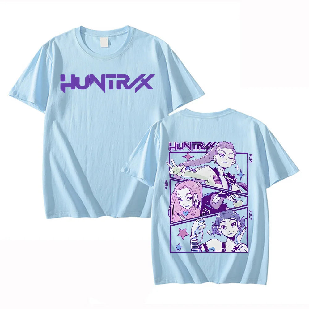 KPop Demon Hunters Huntrix Tees High Quality Cotton Short Sleeve Tshirts Women Men Clothing Streetwear Graphic Print T-shirts