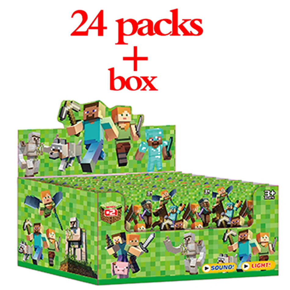 2-24pcs Anime Minecraft Figure Blind Box Action Figurine Doll Kits Collection PVC Model Toys Wholesale children Birthday Gift