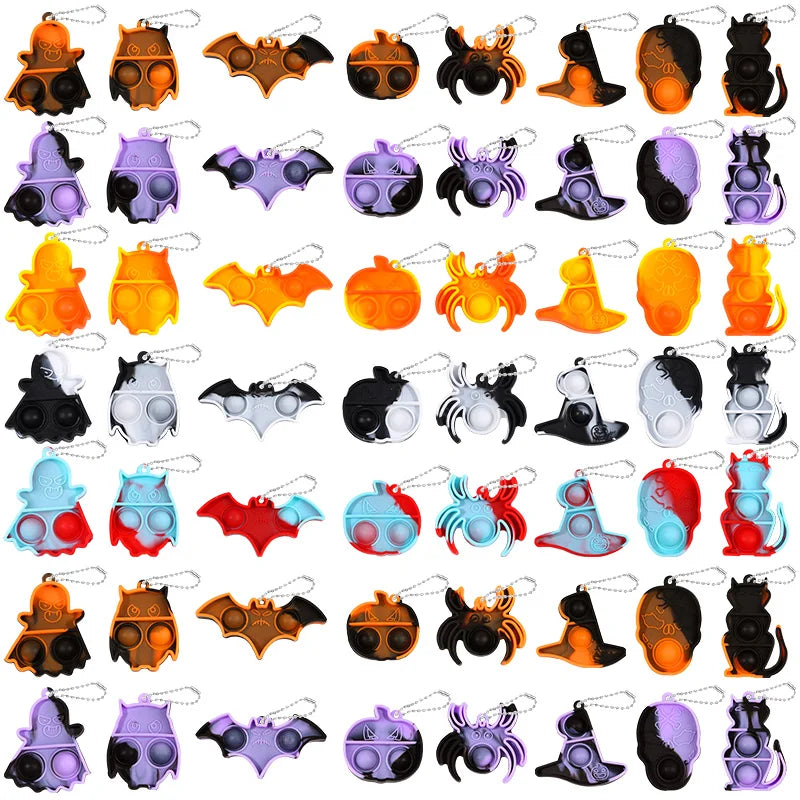 10-20-30Pcs Halloween Mini Pop Keychain Fidget Toys - YourGiftIdeasUK