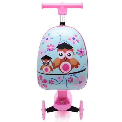 Children Travel Suitcase Cute Cartoon Skateboard Rolling - YourGiftIdeasUK