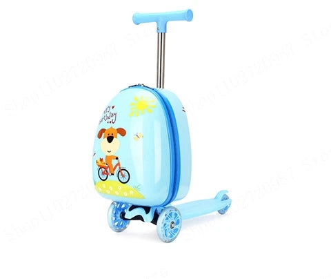 Children Travel Suitcase Cute Cartoon Skateboard Rolling - YourGiftIdeasUK
