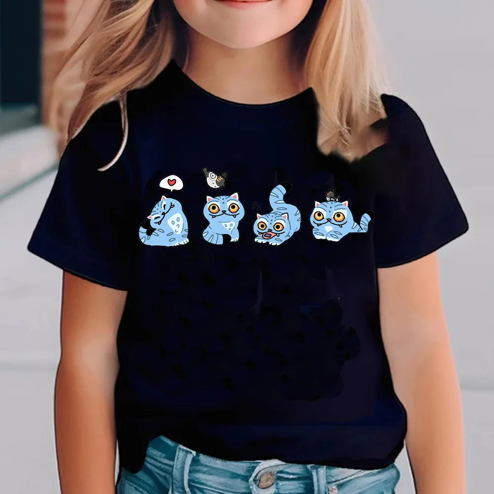 Kpop Demon Hunters Children's T Shirt Short Sleeve T-shirt Cute Kpop Demon Hunters Tiger Harajuku Tshirt for Boys Girls