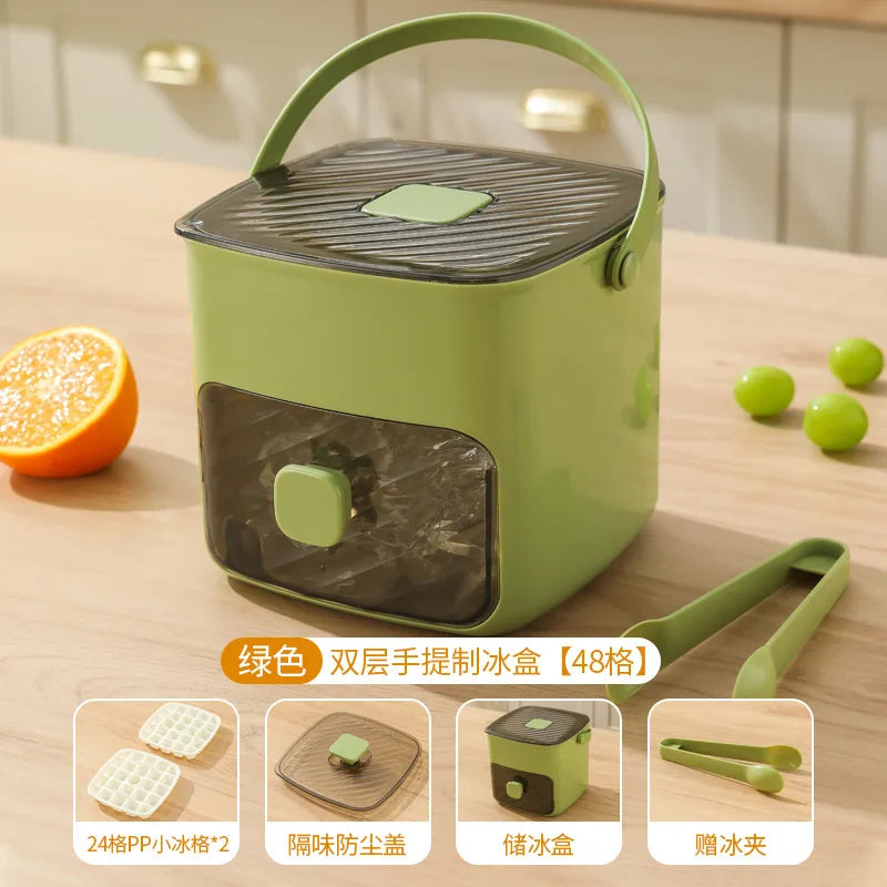 Pressed Ice Cube Mold Ice Tray with Lid for Home Refrigerator Homemade Ice Cube Storage Box - Your Gift Ideas