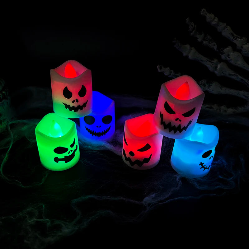 6pcs Halloween Led Ghost Pumpkin Candle Light - YourGiftIdeasUK