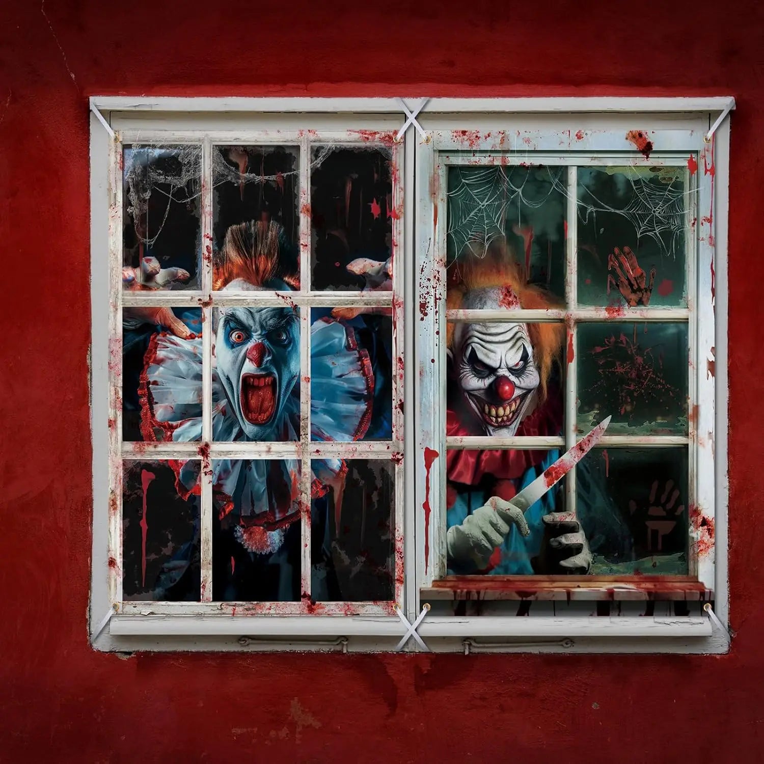 2 Pcs Scary Halloween Curtain Halloween Window Silhouette - YourGiftIdeasUK