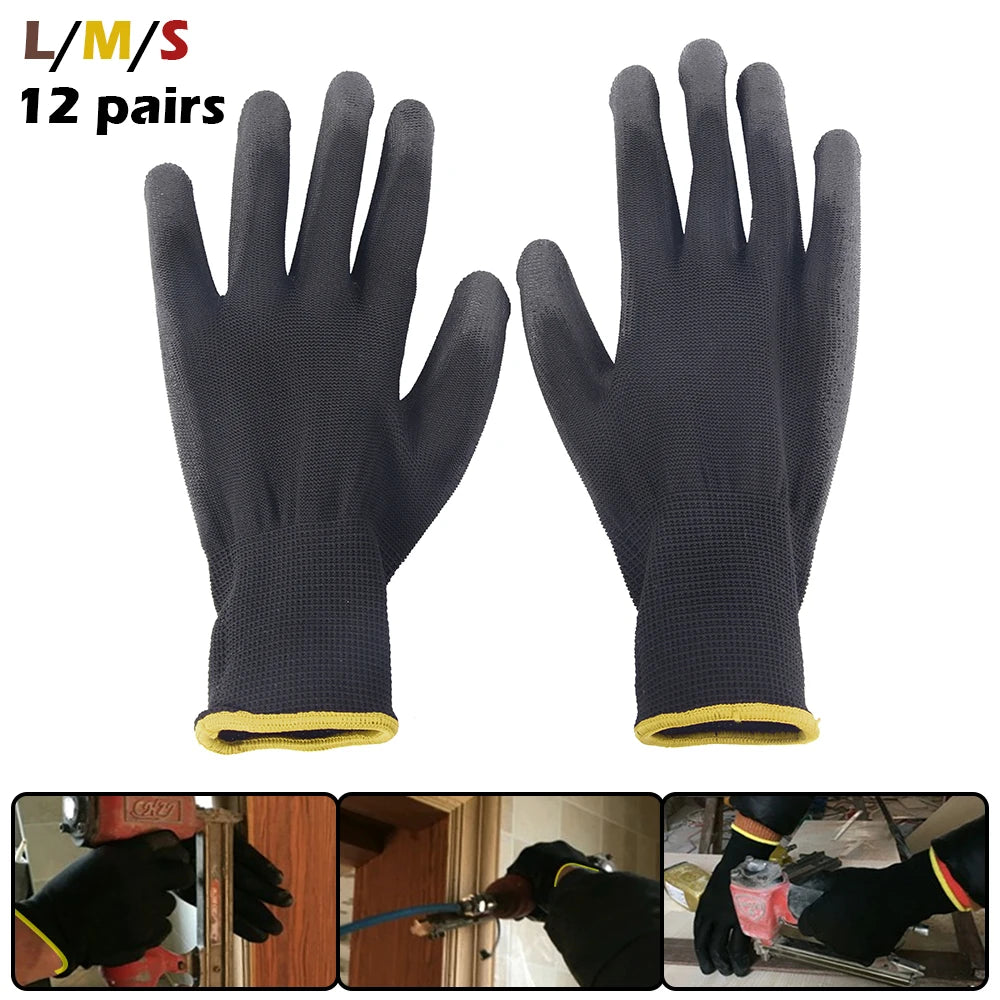 Nitrile safety coated work gloves PU and palm coated gloves safety gloves are suitable for construction and maintenance vehicles