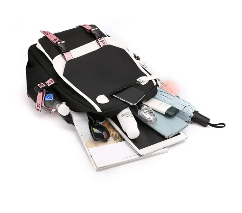 School Backpack for Students KPop Demon Hunters Daily Bagpack 2025 Hot Movie Print Backpacks for Girl Boy Laptop Usb Port Bag