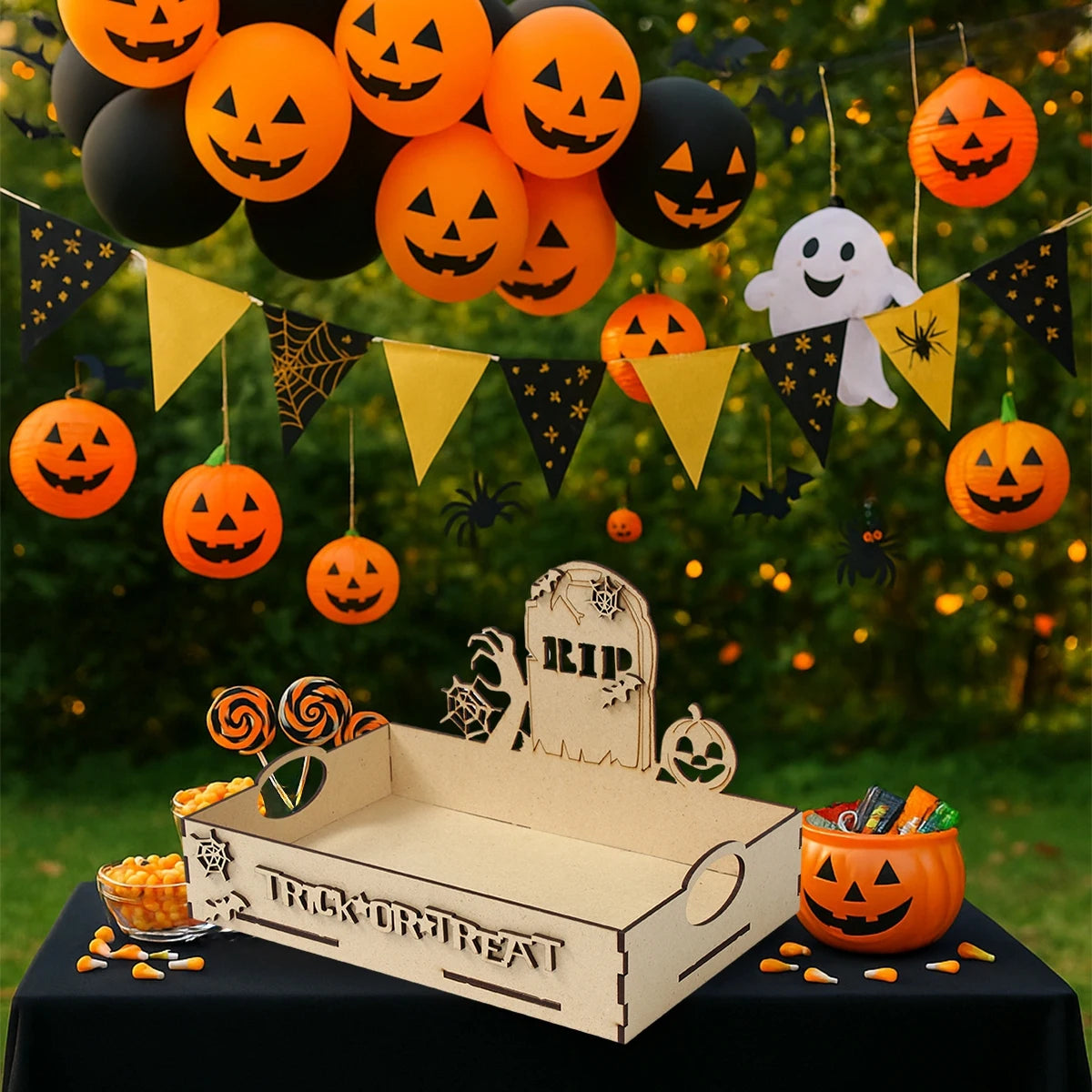 Halloween Wooden Candy Tray - YourGiftIdeasUK