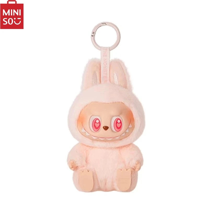 MINISO Blind Box Vinyl Doll 2nd LABUBV2Generation New Collection Have a Plush Doll Seat Figurine Keychain Pendant