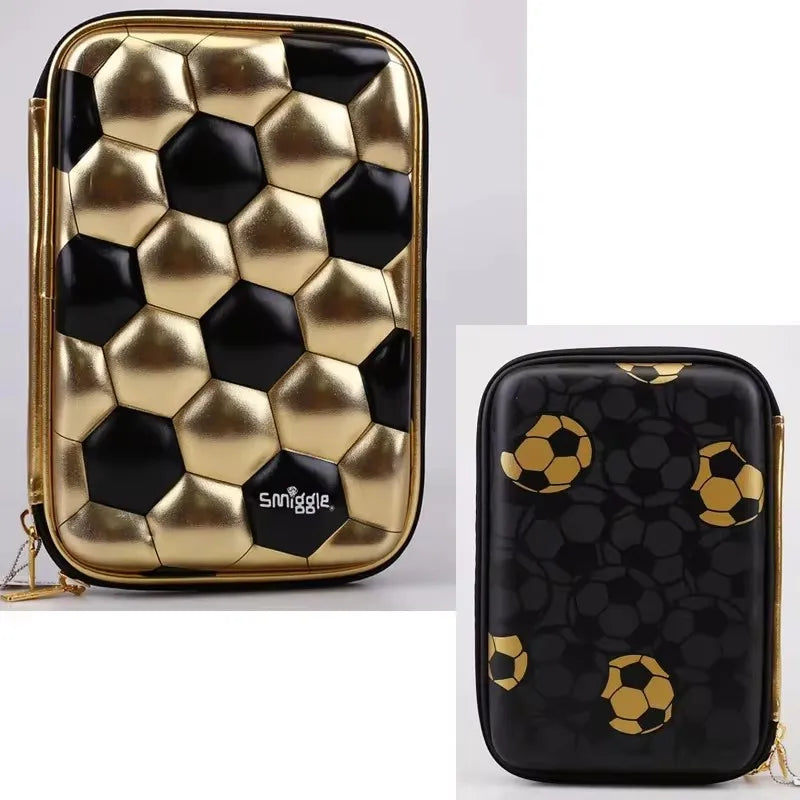 Australian Smiggle Gold Football Children Students Lightweight Large Capacity Pupil Backpack Water Cup Pen Bag Children Gift
