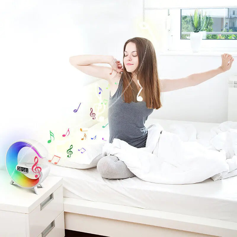 Smart G Lamp Bluetooth Speaker Wireless Charger RGB Alarm Clock Night Light 2025 - Your Gift Ideas