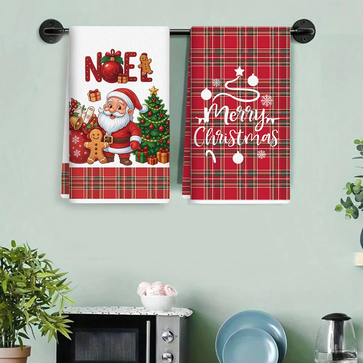 2pcs Christmas Kitchen Towels Merry Christmas Party Decoration 2025 Xmas Santa Claus Dish Towel Navidad Natal New Year Gift 2026 - YourGiftIdeasUK