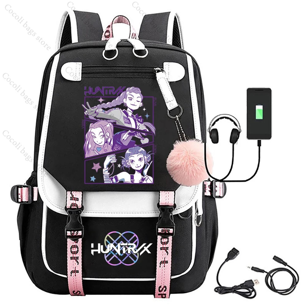 2025 KPop Demon Hunters Print Backpack Large Capacity School Bag Student Bag School Backpack Girls' School Backpack