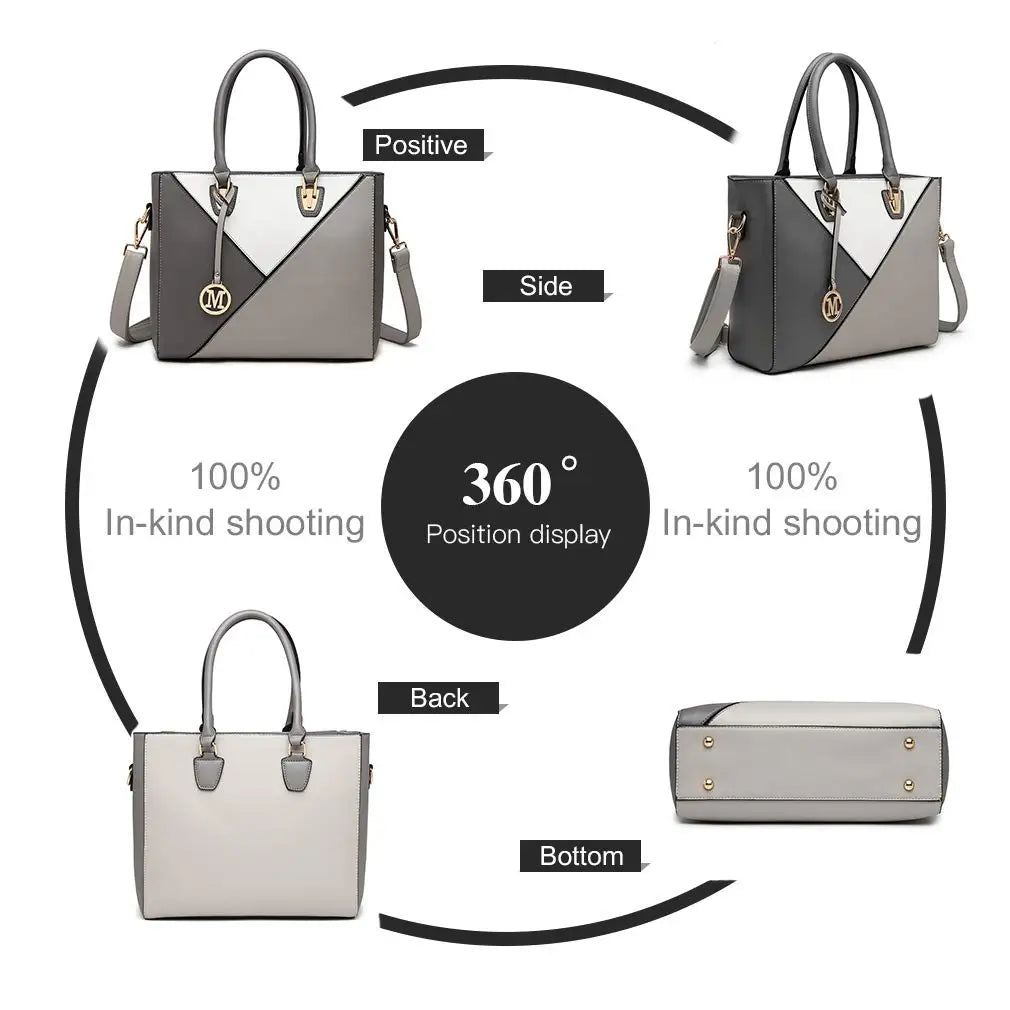 Miss Lulu Women's Elegant Modern Top Handle Shoulder Bag - Versatile Handbag for Work, Shopping, and Travel