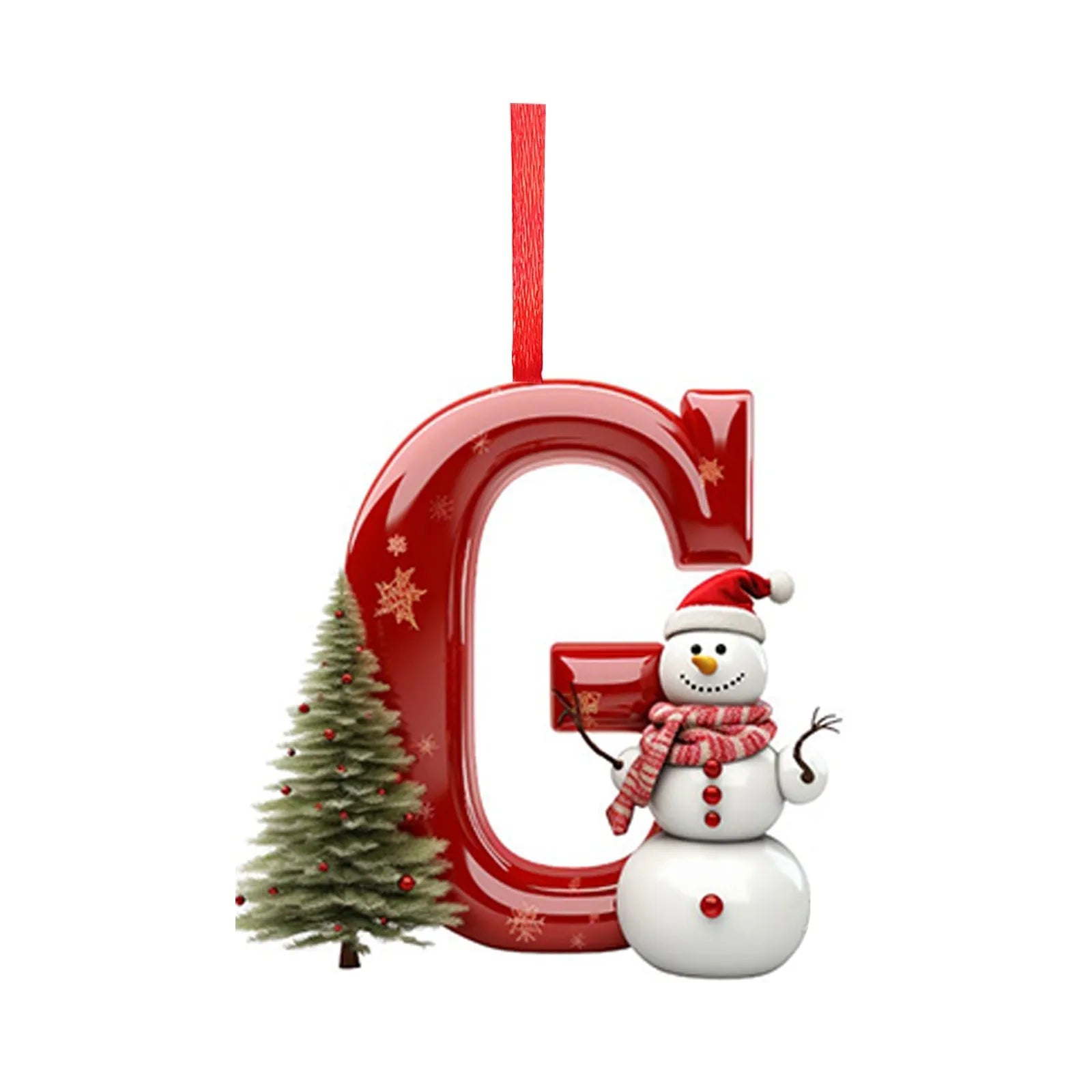 New Christmas Tree Decoration 2D Letter Pendant Acrylic 26 Letter Pendant Hanging Christmas Tree Ornament Accessories navidad - YourGiftIdeasUK
