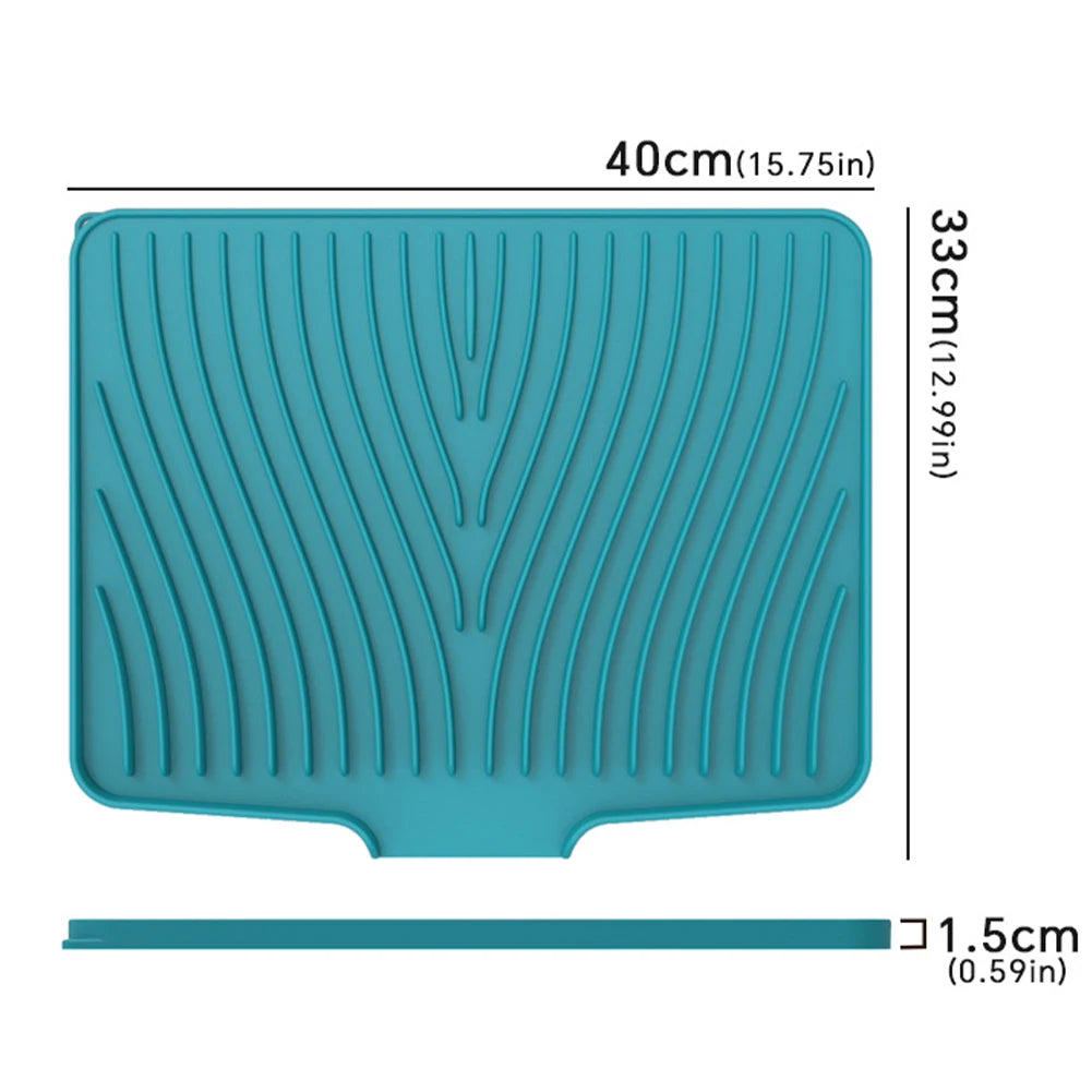 Kitchen Silicone Dish Drying Mat Heat Resistant Draining Tableware Dishwaser Durable Cushion Pad Dinnerware Table Mat Placemat