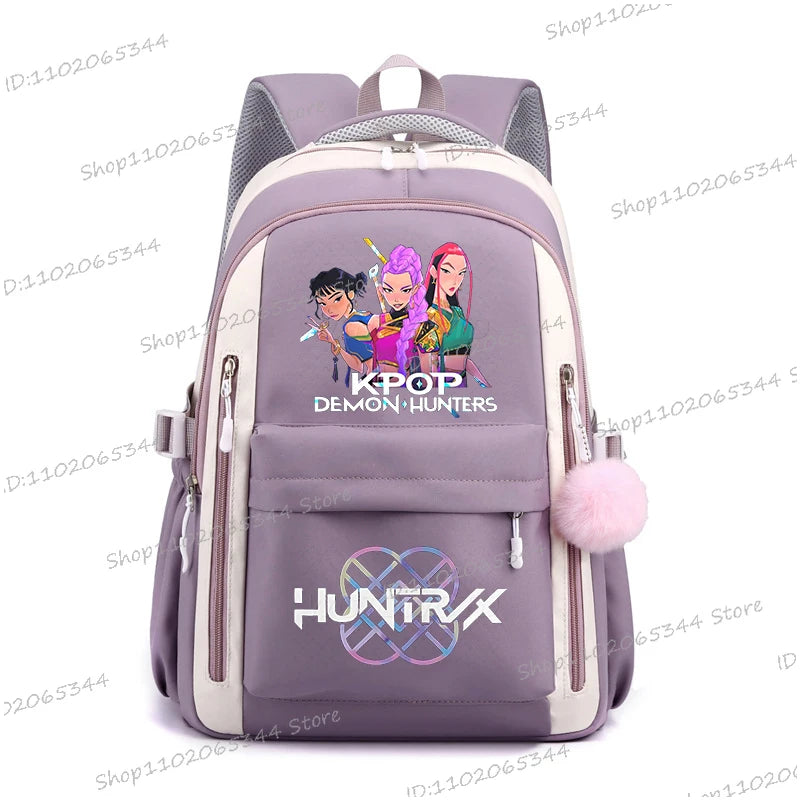 Cute Kpop Demon Hunters Backpack Fashion Casual Street Anime Bagpack High Quality Kpop Demon Hunters Teenage Boy Girl Schoolbag